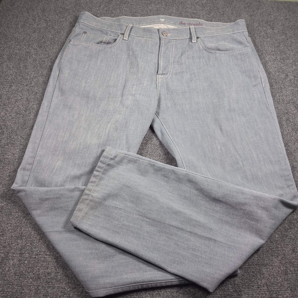 7 For All Mankind Jeans Mens 40x32 Gray Denim The Straight Classic Fit